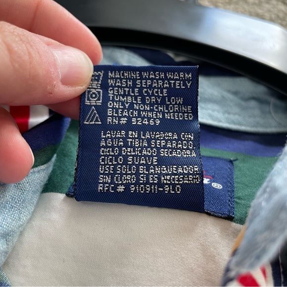 Vintage 90s Catalina Striped Button Up Shirt Medium - Picture 7 of 9